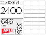 Etiquetas Adesivas Apli Din A4 64,6 X 33,8 mm