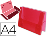 Pasta Porta-documentos com Elásticos Polipropileno Din A4 Vermelho Translucida Lombada 25 mm