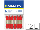 Lápis de Cera Manley 12 Unidades Vermelho Escarlata