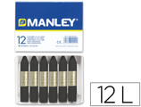 Lápis de Cera Manley 12 Unidades Preto