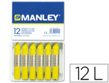 Lápis de Cera Manley 12 Unidades Amarelo Limão