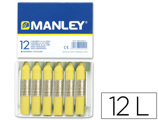 Lápis de Cera Manley 12 Unidades Amarelo Claro