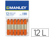 Lápis de Cera Manley 12 Unidades Laranja