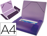 Pasta Porta-documentos com Elásticos Polipropileno Din A4 Violeta Serie Frosty Lombada 25 mm