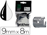Fita Brother m-k221 Preto-branco 9 mm X 8 mt Consumiveis para Máquina de Gravar pt-65/75/85/110