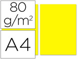 Papel de Cor Din A4 80 gr Amarelo Resma de 100 Folhas