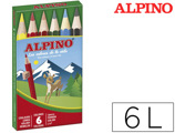 Lápis de Cores Alpino. 6 Unidades