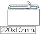 Envelope Americano Branco 110x220 mm Tira de Silicone Pack de 500 Unidades