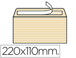 Envelope Americano Amarelado 110x220 mm Tira de Silicone Pack de 250 Unidades