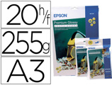 Papel Epson Premium Glossy Photo Paper A3 (20 Folhas) 255gr