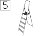 Escada Q-connect de Alumínio com 5 Degraus Peso Maximo Suportavel 150 kg 483 X 1675 X 1062 mm
