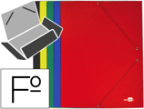 Pasta de Elásticos Cartão Plastificado com Abas Folio Cores Sortidas Preto-vermelho-azul-verde-amarelo