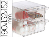 Cubo de Arquivo Archivo 2000 com 4 Gavetas em Poliestireno Transparente 190 X 152 X 152 mm