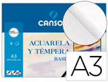 Papel Aguarela Basik Canson Din A3 370 gr Pack de 6 Folhas