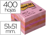 Bloco de Notas Adesivas Post-it Tira e Poe Post-it 51x51 mm Minicubo Cor Rosa 2051-p 400 Folhas