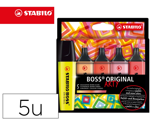 Marcador Stabilo Boss Fluorescente 70 Arty Line Cores Quentes Estojo Cartão de 5 Unidades Cores