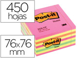 Bloco de Notas Adesivas Post-it 76x76 mm Cubo Cor Rosa Neon 450 Folhas
