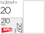 Etiquetas Adesivas Apli de Poliester Resistente a Intemperie para Impressora Tinteiro e Laser 210x297 mm