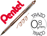 Esferográfica Roller Metálica Pentel Bg 208 Bronze 0,4 mm Ideal para Papel e Madeira Suave Secagem Rapida