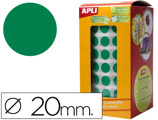 Etiquetas Apli Autoadesivas Circulares 20mm Verde em Rolo