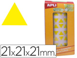 Etiquetas Apli Autoadesivas Triangulares 21x21x21 mm Amarelo em Rolo
