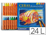 Lápis de Cera Manley Aquareláveis c/24 Sortidos