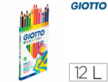 Lápis de Cores Giotto Megatri Caixa de 12 Cores Mina 5,5mm