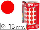 Etiquetas Apli Autoadesivos Circulares 15 mm Vermelho em Rolo com 2832 Unidades