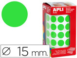 Etiquetas Apli Autoadesivos Circulares 15 mm Verde em Rolo com 2832 Unidades