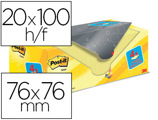 Bloco de Notas Adesivas Post-it Super Sticky Amarelo Canario 76x76 mm Pack Promocional 16+4 Gratis