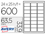 Etiqueta Adesiva Avery para Congelador Branca 63,5x33,9 mm Tinteiro Laser e Fotocopiadora Pack de 600