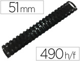 Espiral Q-connect Redonda 51 mm Plástico Preto Capacidade 490 Folhas Caixa de 10 Unidades
