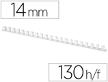 Espiral Q-connect Redonda 14 mm Plástico Branco Capacidade 130 Folhas Caixa de 100 Unidades