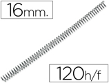 Espiral Q-connect Metálica 56 4:1 16mm 1,2mm Caixa de 100 Unidades