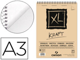 Bloco de Desenho Esboço Canson XL Kraft Din A3 Kraft Bege Espiral 29,7x42 cm 60 Folhas 90 gr