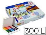 Lápis de Cera Jovi Plásticor Caixa de 300 Unidades 25 Cores Sortidas
