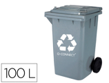 Contentor de Lixo Q-connect Plástico 100l com Capa Cinza 75x37x47 cm