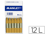 Lápis de Cera Manley Unicolor Ocre Madeira Caixa de 12 n.64