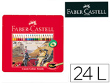 Lápis de Cores Faber Castell Caixa Metálica de 24 Cores Sortidas