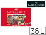 Lápis de Cores Faber Castell Caixa Metálica de 36 Cores Sortidas