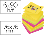 Bloco de Notas Adesivas Post-it Super Sticky 76x76 mm com 90 Folhas Pack de 6 Bloco Cores Sortidas Coleção Rio de Janeir