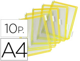 Porta Folheto / Bolsa para Porta Catálogo Tarifold Din A4 com Pivots Amarelo Pack de 10 Unidades