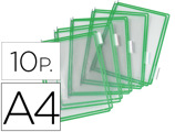 Porta Folheto / Bolsa para Porta Catálogo Tarifold Din A4 com Pivots Verde Pack de 10 Unidades