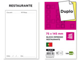 Bloco Restaurante 145x75 mm Original e Copia Texto em Portugues