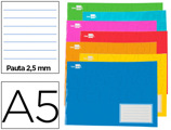 Caderno Agrafado Din A5 32 F ao Baixo Pauta 2,5 mm com Margem Cores Sortidas