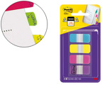 Bandas Separadoras Post-it Index Rigidas Dispensador 4 Cores Amarelo Azul Rosa e Violeta Mini 4x10 mm Pack de 40 Unidade