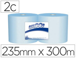 Papel Seca Mãos Industrial Amoos 2 Folhas 235 mm X 300 mt Cor Azul Pack de 2 Rolos