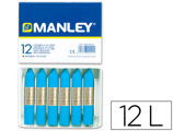 Lápis de Cera Manley Unicolor Azul Cobalto N? 20 Caixa de 12