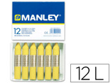 Lápis de Cera Manley Unicolor Verde Amarelo Claro N? 47 Caixa de 12