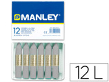 Lápis de Cera Manley Unicolor Cinza N? 72 Caixa de 12